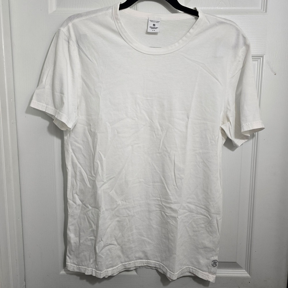 Reigning Champ Mens White Short Sleeve Crewneck Cotton T-Shirt Size Medium